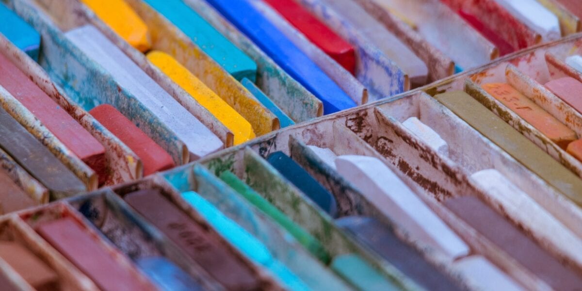 selective focus photo of assorted-color chalks
