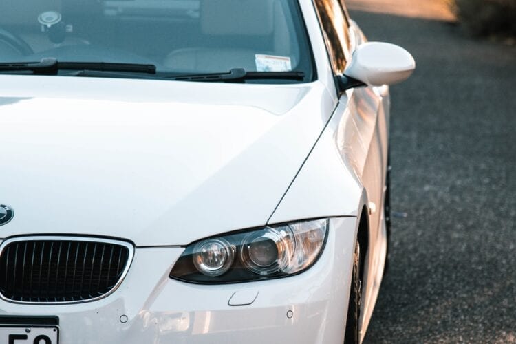 white BMW car